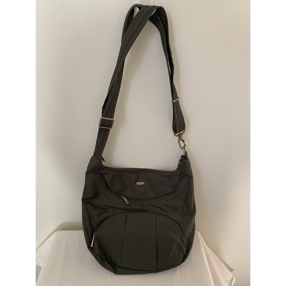 Travelon Handbags - Travelon Anti-Theft Lined Crossbody Round Hobo Shoulder Bag Olive Green